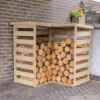 Forest Garden Corner Timber 4x4 Ft Log Store -Gardens and Outdoor forest garden corner timber 4x4 ft log store5013053190005 01i