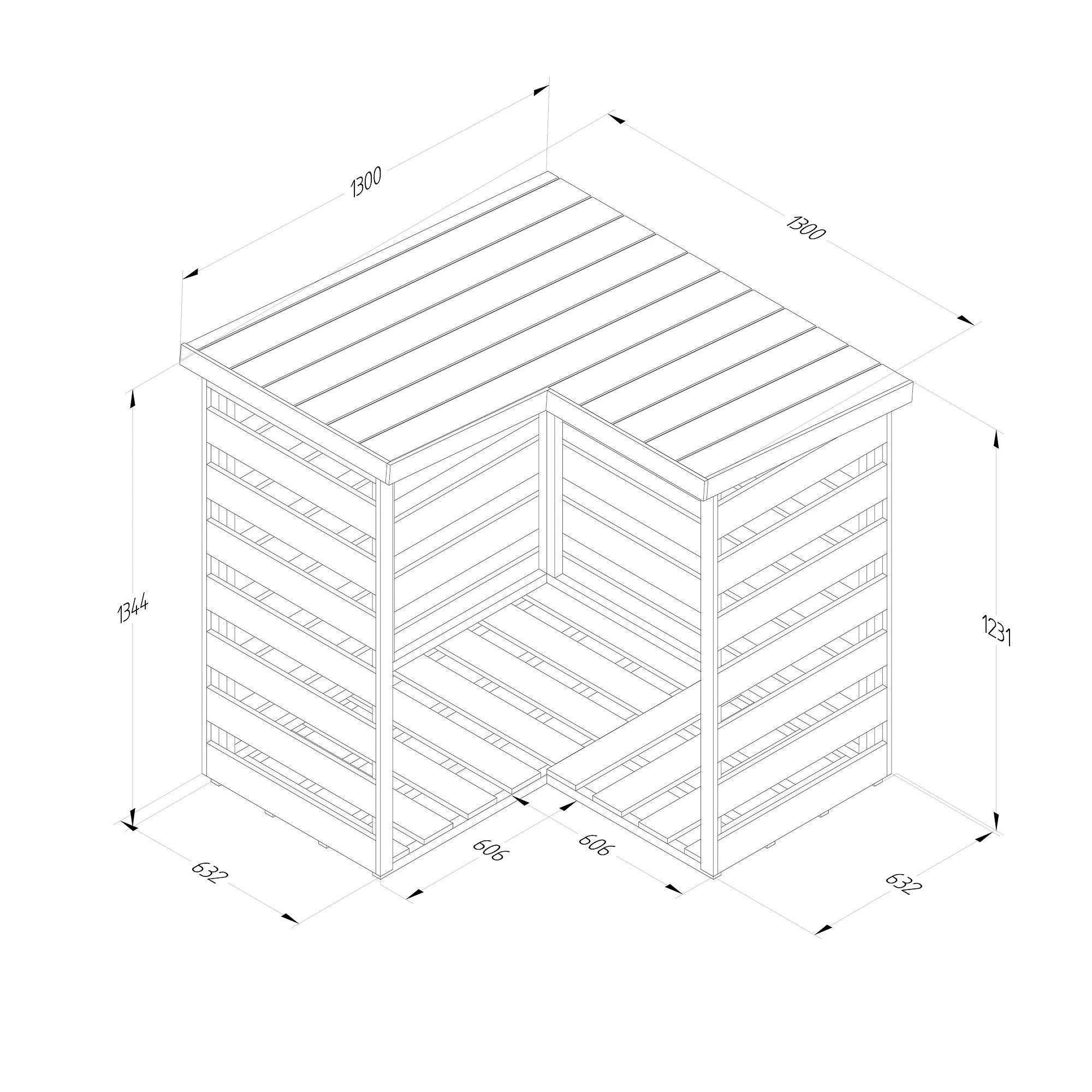 Forest Garden Corner Timber 4x4 Ft Log Store 8 Forest Garden Corner Timber 4x4 Ft Log Store - Image 6