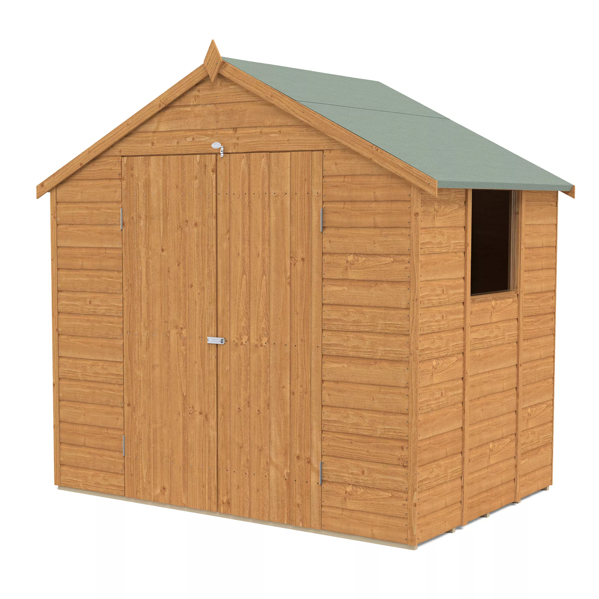 Forest Garden Delamere 7x5 Ft Apex Shiplap Wooden 2 Door Shed With Floor 4 Forest Garden Delamere 7x5 Ft Apex Shiplap Wooden 2 Door Shed With Floor - Image 2