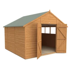 Forest Garden Delamere Range 10x10 Ft Apex Shiplap Wooden 2 Door 4 Windows Shed With Floor -Gardens and Outdoor forest garden delamere range 10x10 ft apex shiplap wooden 2 door 4 windows shed with floor5013053182703 03c