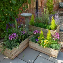 Forest Garden Durham Wooden Rectangular Planter, Pack Of 3 -Gardens and Outdoor forest garden durham wooden rectangular planter pack of 35013053154526 01i bq