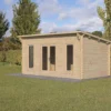 Forest Garden Elmley 5x3 Toughened Glass Pent Loglap Solid Wood Cabin With Double Door - Assembly Service Included -Gardens and Outdoor forest garden elmley 5x3 toughened glass pent loglap solid wood cabin with double door assembly service included5013053181768 01i bq