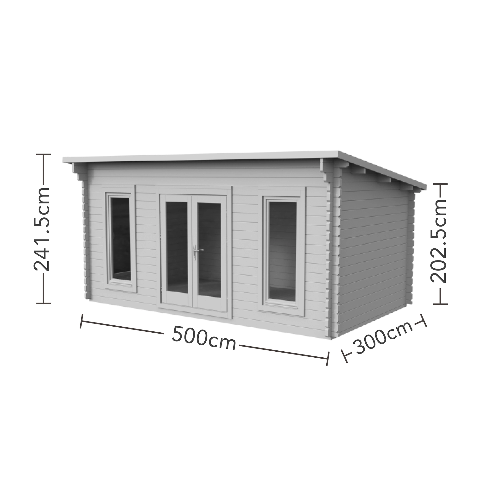 Forest Garden Elmley 5x3 Toughened Glass Pent Loglap Solid Wood Cabin With Double Door 9 Forest Garden Elmley 5x3 Toughened Glass Pent Loglap Solid Wood Cabin With Double Door - Image 7