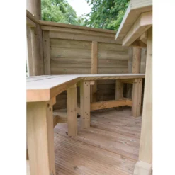 Forest Garden Furnished Cedar Roof Hexagonal Gazebo, (W)4900mm (D)4240mm (Green Cushion Included) -Gardens and Outdoor forest garden furnished cedar roof hexagonal gazebo w 4900mm d 4240mm green cushion included 5013053172612 03i