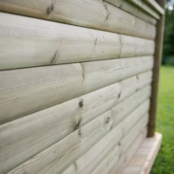 Forest Garden Furnished Timber Roof Hexagonal Gazebo, (W)4900mm (D)4240mm (Green Cushion Included) -Gardens and Outdoor forest garden furnished timber roof hexagonal gazebo w 4900mm d 4240mm green cushion included 5013053172643 09i