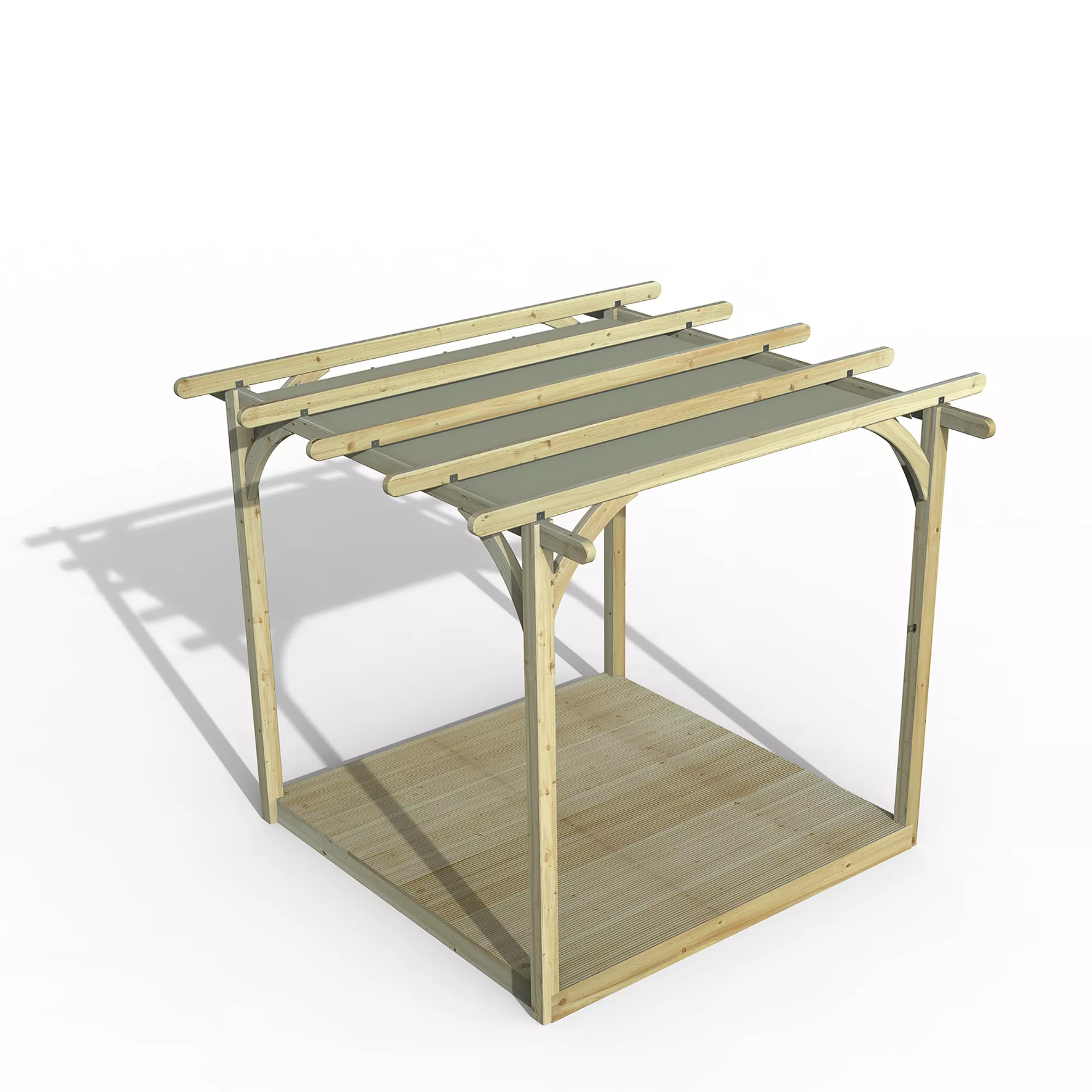 Forest Garden Grey Pergola & Decking Kit, X4 Post (H) 2.5m X (W) 5.2m - Canopy Included 3 Forest Garden Grey Pergola & Decking Kit, X4 Post (H) 2.5m X (W) 5.2m - Canopy Included