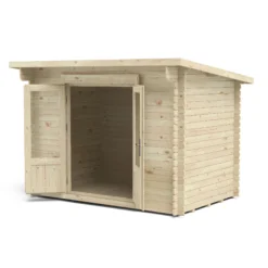 Forest Garden Harwood 3x2 Toughened Glass Pent Loglap Solid Wood Cabin With Double Door - Assembly Service Included -Gardens and Outdoor forest garden harwood 3x2 toughened glass pent loglap solid wood cabin with double door assembly service included5013053181638 04c bq