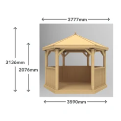 Forest Garden Hexagonal Gazebo, (W)3.78m (D)3.27m -Gardens and Outdoor forest garden hexagonal gazebo w 3 78m d 3 27m5013053163382 01t