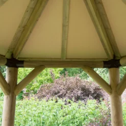 Forest Garden Hexagonal Gazebo With Cedar Roof, (W)4.26m (D)3.69m -Gardens and Outdoor forest garden hexagonal gazebo with cedar roof w 4 26m d 3 69m5013053163405 03i