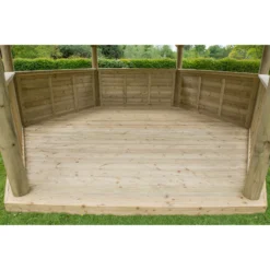 Forest Garden Hexagonal Gazebo With Cedar Roof, (W)4.9m (D)4.24m -Gardens and Outdoor forest garden hexagonal gazebo with cedar roof w 4 9m d 4 24m5013053163436 02i