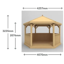 Forest Garden Hexagonal Gazebo With Timber Roof, (W)4.26m (D)3.69m 18 Forest Garden Hexagonal Gazebo With Timber Roof, (W)4.26m (D)3.69m -Gardens and Outdoor forest garden hexagonal gazebo with timber roof w 4 26m d 3 69m5013053163412 01t