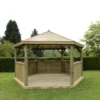 Forest Garden Hexagonal Gazebo With Timber Roof, (W)4.9m (D)4.24m -Gardens and Outdoor forest garden hexagonal gazebo with timber roof w 4 9m d 4 24m5013053163443 01i