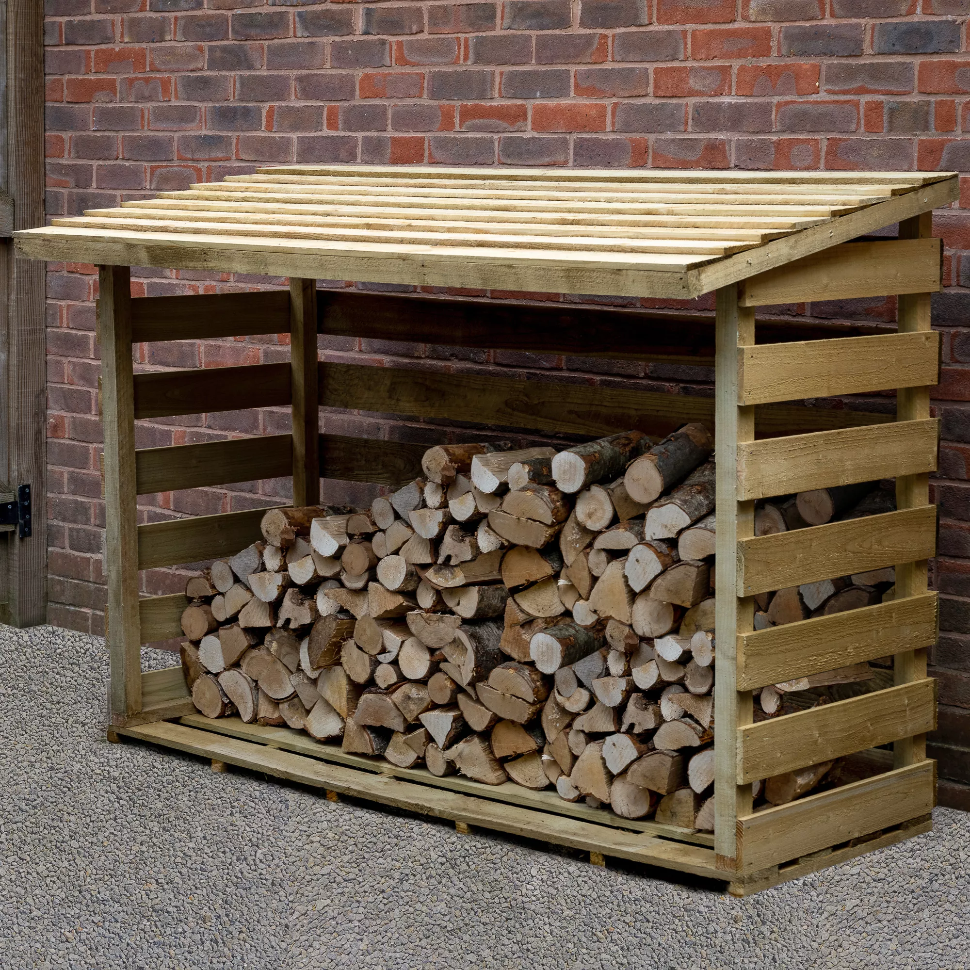 Forest Garden Large Timber 6x3 Ft Pent Log Store 3 Forest Garden Large Timber 6x3 Ft Pent Log Store