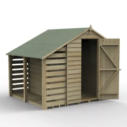Forest Garden Lean To Shed Kit, (H)2046mm (W)2307mm (D)2181mm - Assembly Service Included