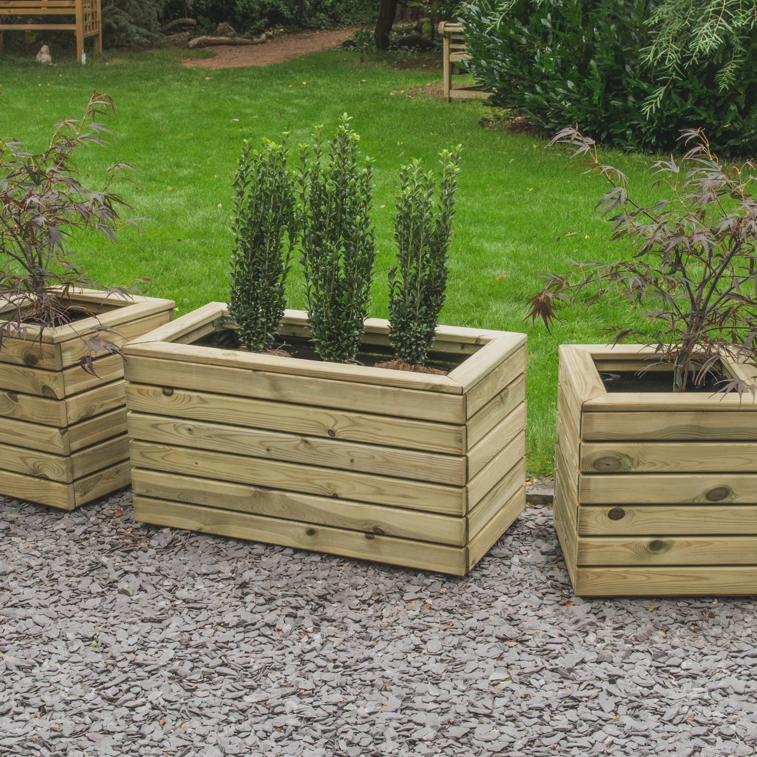 Forest Garden Linear Wooden Rectangular Planter 9 Forest Garden Linear Wooden Rectangular Planter - Image 7