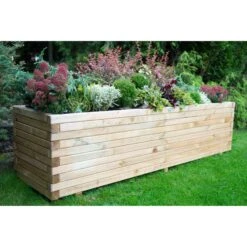 Forest Garden Lomello Natural Timber Wooden Rectangular Planter -Gardens and Outdoor forest garden lomello natural timber wooden rectangular planter5013053181140 01i bq