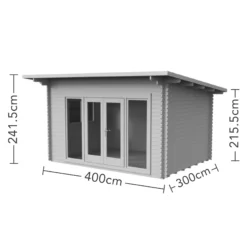 Forest Garden Melbury 4x3 Toughened Glass Pent Loglap Solid Wood Cabin With Double Door - Assembly Service Included -Gardens and Outdoor forest garden melbury 4x3 toughened glass pent loglap solid wood cabin with double door assembly service included5013053181744 01t bq