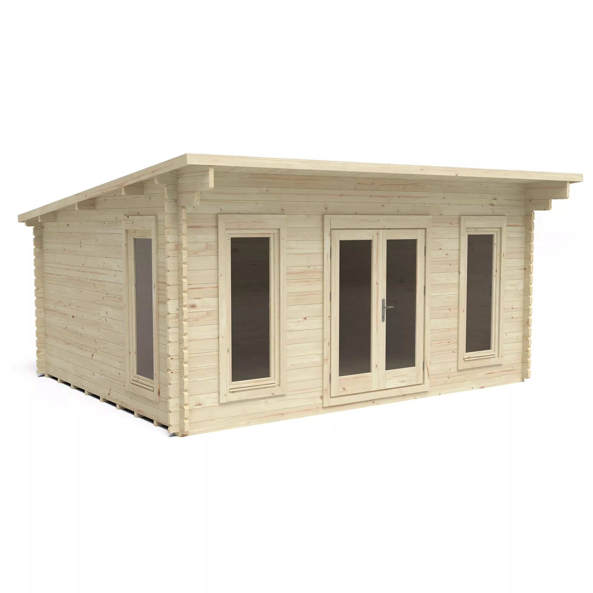 Forest Garden Mendip 5x4 Toughened Glass Pent Loglap Solid Wood Cabin With Double Door - Assembly Service Included 10 Forest Garden Mendip 5x4 Toughened Glass Pent Loglap Solid Wood Cabin With Double Door - Assembly Service Included - Image 8