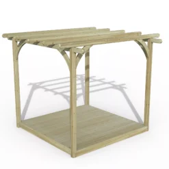 Forest Garden Natural Pergola & Decking Kit, X4 Post (H) 2.5m X (W) 3m