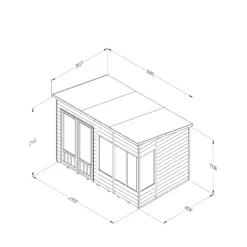 Forest Garden Oakley 10x6 Pent Overlap Solid Wood Summer House With Double Door - Assembly Service Included -Gardens and Outdoor forest garden oakley 10x6 pent overlap solid wood summer house with double door assembly service included5013053188682 01t bq