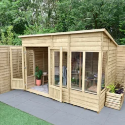 Forest Garden Oakley 10x6 Pent Overlap Solid Wood Summer House With Double Door (Base Included) - Assembly Service Included -Gardens and Outdoor forest garden oakley 10x6 pent overlap solid wood summer house with double door base included assembly service included5013053188743 03i bq