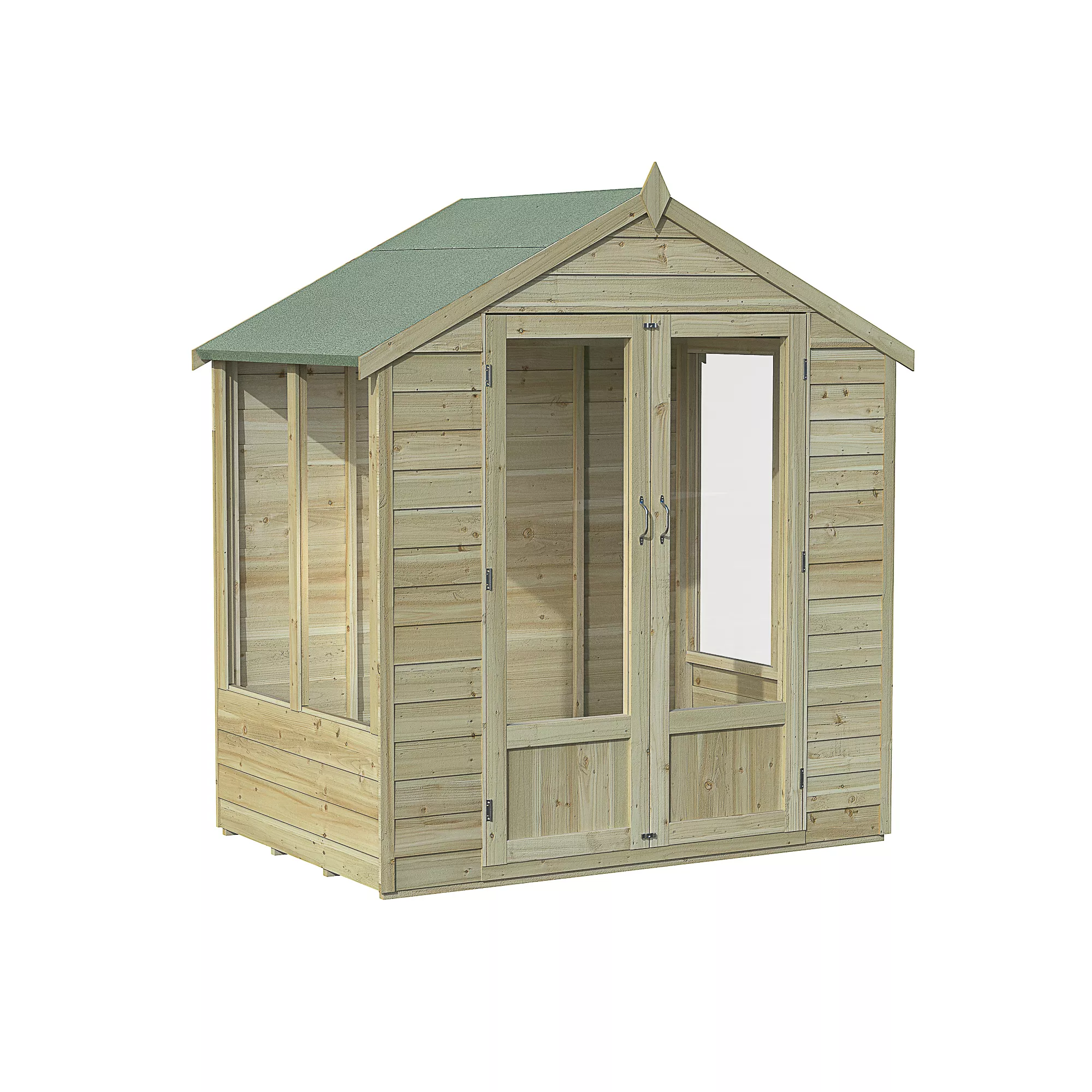 Forest Garden Oakley 6x4 Apex Overlap Solid Wood Summer House With Double Door (Base Included) - Assembly Service Included 4 Forest Garden Oakley 6x4 Apex Overlap Solid Wood Summer House With Double Door (Base Included) - Assembly Service Included - Image 2