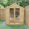 Forest Garden Oakley 6x4 Apex Overlap Solid Wood Summer House With Double Door (Base Included) - Assembly Service Included -Gardens and Outdoor forest garden oakley 6x4 apex overlap solid wood summer house with double door base included assembly service included5013053188453 01i bq