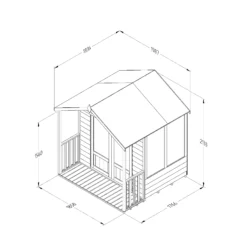 Forest Garden Oakley 6x6 Apex Overlap Solid Wood Summer House With Double Door (Base Included) -Gardens and Outdoor forest garden oakley 6x6 apex overlap solid wood summer house with double door base included 5013053188545 01t bq