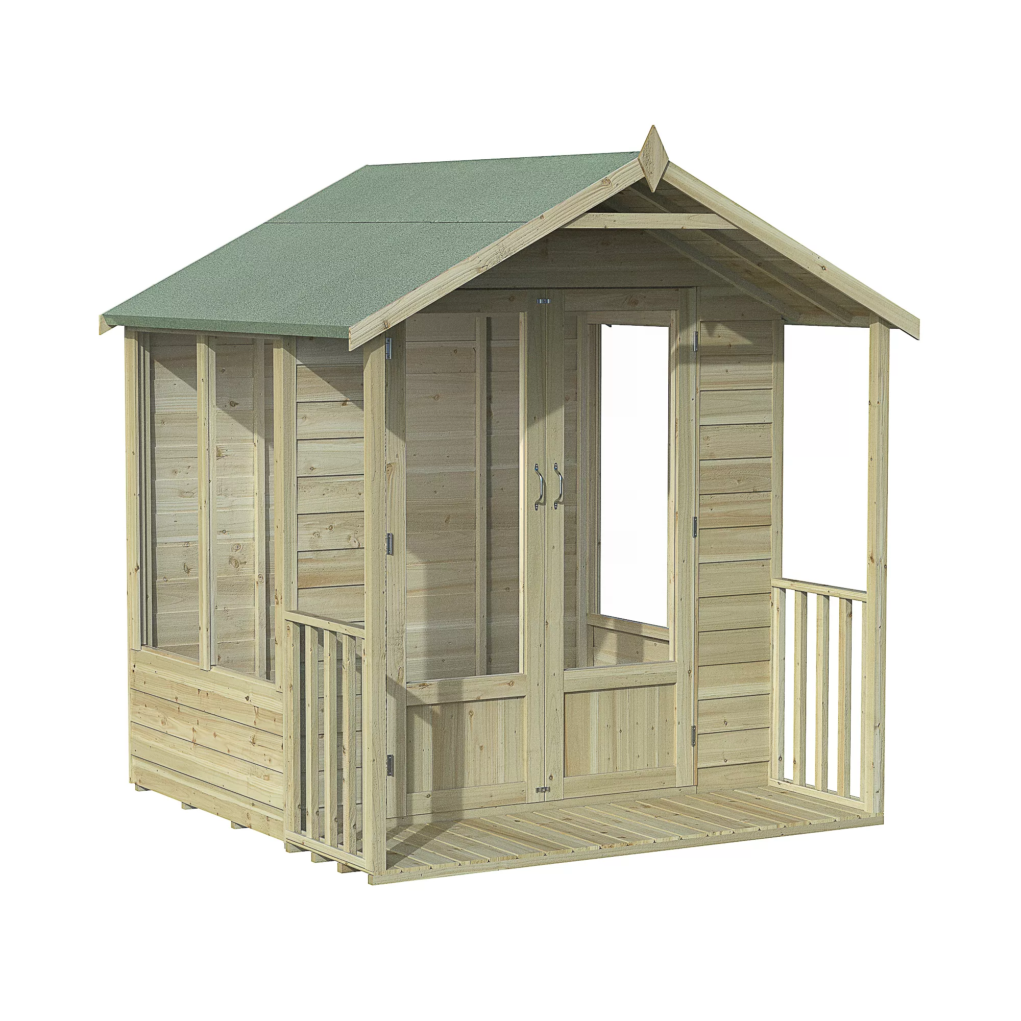 Forest Garden Oakley 6x6 Apex Overlap Solid Wood Summer House With Double Door 4 Forest Garden Oakley 6x6 Apex Overlap Solid Wood Summer House With Double Door - Image 2