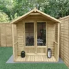 Forest Garden Oakley 6x6 Apex Overlap Solid Wood Summer House With Double Door -Gardens and Outdoor forest garden oakley 6x6 apex overlap solid wood summer house with double door5013053188484 01i bq