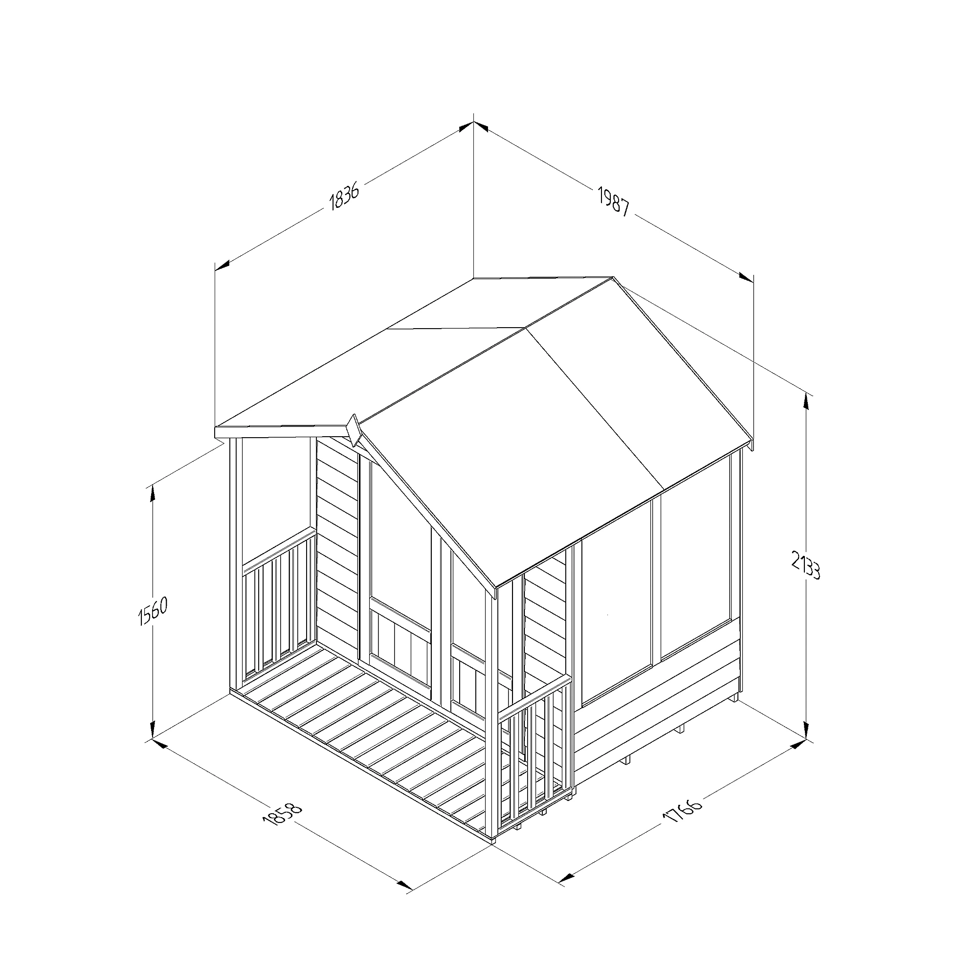 Forest Garden Oakley 6x6 Apex Overlap Solid Wood Summer House With Double Door 7 Forest Garden Oakley 6x6 Apex Overlap Solid Wood Summer House With Double Door - Image 5