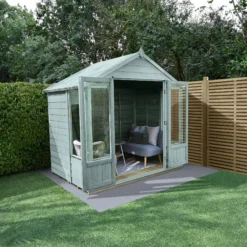 Forest Garden Oakley 7x5 Apex Overlap Solid Wood Summer House With Double Door - Assembly Service Included -Gardens and Outdoor forest garden oakley 7x5 apex overlap solid wood summer house with double door assembly service included5013053188477 02i bq