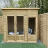 Forest Garden Oakley 7x5 Pent Overlap Solid Wood Summer House With Double Door (Base Included) - Assembly Service Included -Gardens and Outdoor forest garden oakley 7x5 pent overlap solid wood summer house with double door base included assembly service included5013053188569 01i bq
