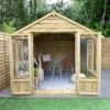 Forest Garden Oakley 8x10 Apex Overlap Solid Wood Summer House With Double Door (Base Included)