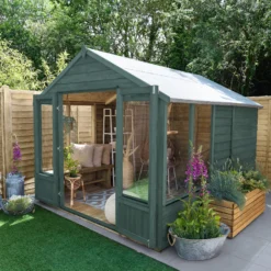 Forest Garden Oakley 8x10 Apex Overlap Solid Wood Summer House With Double Door (Base Included) 8 Forest Garden Oakley 8x10 Apex Overlap Solid Wood Summer House With Double Door (Base Included) -Gardens and Outdoor forest garden oakley 8x10 apex overlap solid wood summer house with double door base included 5013053188804 02i bq
