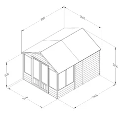 Forest Garden Oakley 8x10 Apex Overlap Solid Wood Summer House With Double Door -Gardens and Outdoor forest garden oakley 8x10 apex overlap solid wood summer house with double door5013053188781 01t bq