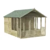 Forest Garden Oakley 8x12 Apex Overlap Solid Wood Summer House With Double Door - Assembly Service Included