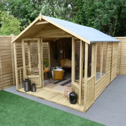 Forest Garden Oakley 8x12 Apex Overlap Solid Wood Summer House With Double Door (Base Included) - Assembly Service Included 9 Forest Garden Oakley 8x12 Apex Overlap Solid Wood Summer House With Double Door (Base Included) - Assembly Service Included -Gardens and Outdoor forest garden oakley 8x12 apex overlap solid wood summer house with double door base included assembly service included5013053188842 02i bq