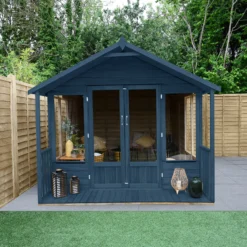 Forest Garden Oakley 8x12 Apex Overlap Solid Wood Summer House With Double Door -Gardens and Outdoor forest garden oakley 8x12 apex overlap solid wood summer house with double door5013053188828 03i bq