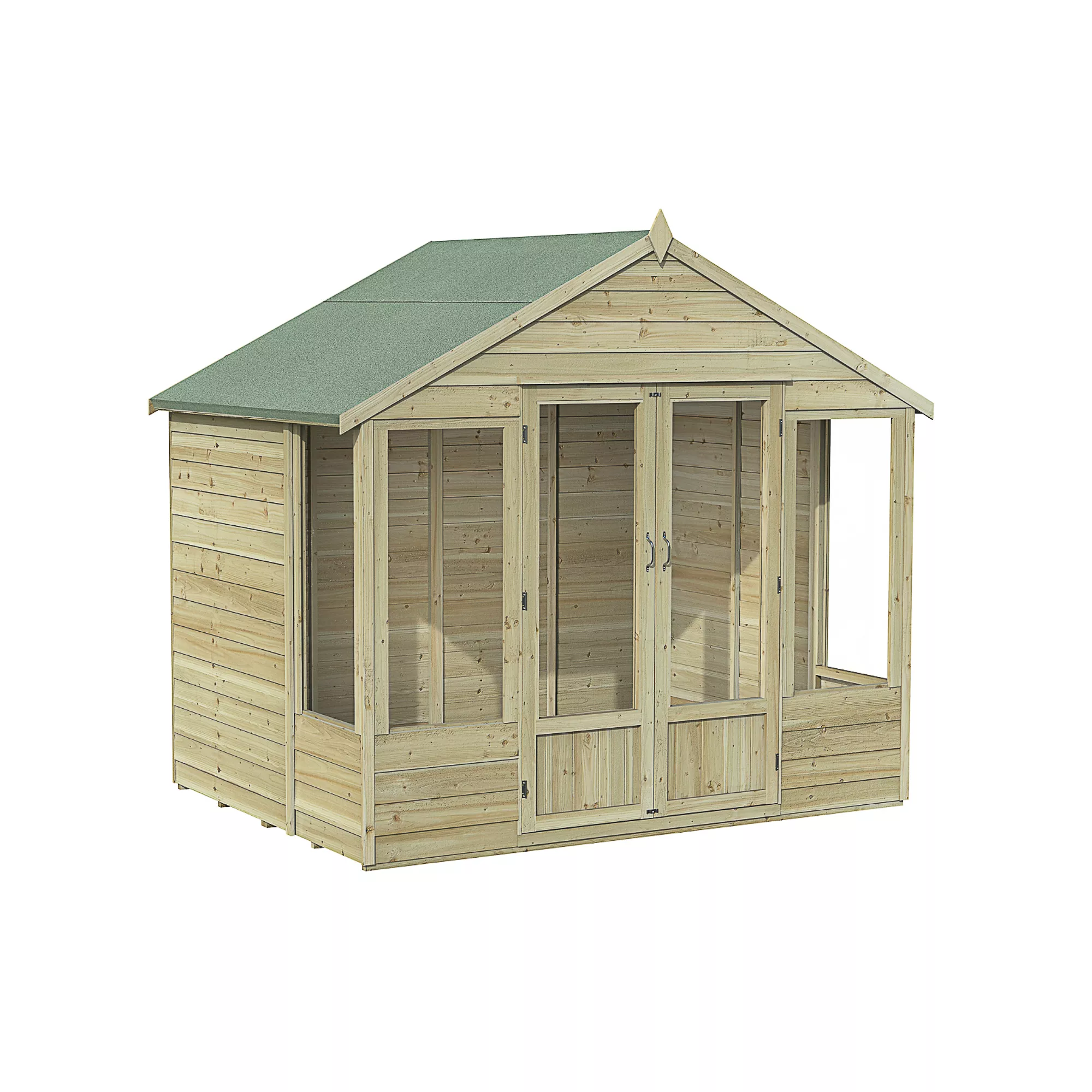 Forest Garden Oakley 8x6 Apex Overlap Solid Wood Summer House With Double Door - Assembly Service Included 3 Forest Garden Oakley 8x6 Apex Overlap Solid Wood Summer House With Double Door - Assembly Service Included