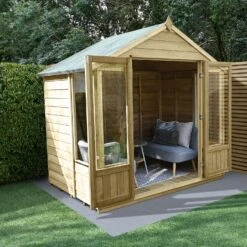 Forest Garden Oakley 8x6 Apex Overlap Solid Wood Summer House With Double Door - Assembly Service Included 9 Forest Garden Oakley 8x6 Apex Overlap Solid Wood Summer House With Double Door - Assembly Service Included -Gardens and Outdoor forest garden oakley 8x6 apex overlap solid wood summer house with double door assembly service included5013053188583 03i bq