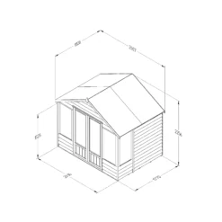 Forest Garden Oakley 8x6 Apex Overlap Solid Wood Summer House With Double Door (Base Included) -Gardens and Outdoor forest garden oakley 8x6 apex overlap solid wood summer house with double door base included 5013053188620 01t bq