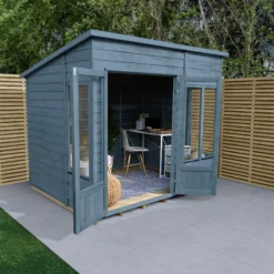 Forest Garden Oakley 8x6 Pent Overlap Solid Wood Summer House With Double Door -Gardens and Outdoor forest garden oakley 8x6 pent overlap solid wood summer house with double door5013053188606 02i bq