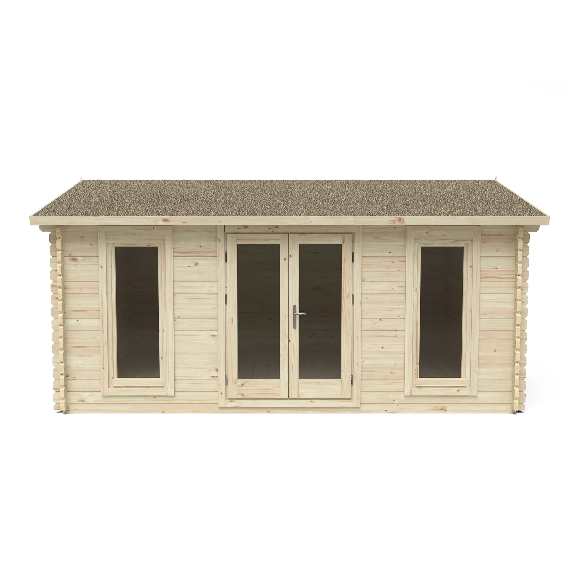 Forest Garden Rushock 5x4 Toughened Glass Apex Loglap Solid Wood Cabin With Double Door 3 Forest Garden Rushock 5x4 Toughened Glass Apex Loglap Solid Wood Cabin With Double Door