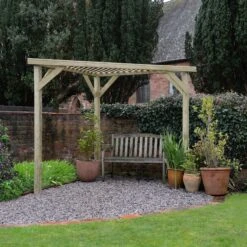 Forest Garden Slatted Corner Pergola, (H)2130mm (W)1470mm