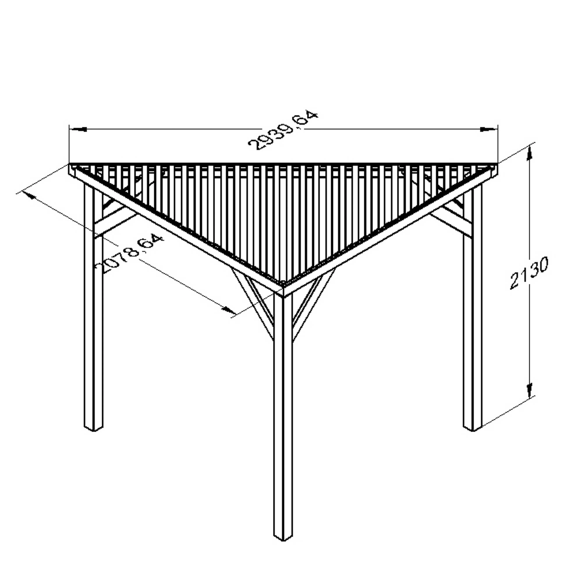 Forest Garden Slatted Corner Pergola, (H)2130mm (W)1470mm 7 Forest Garden Slatted Corner Pergola, (H)2130mm (W)1470mm - Image 5