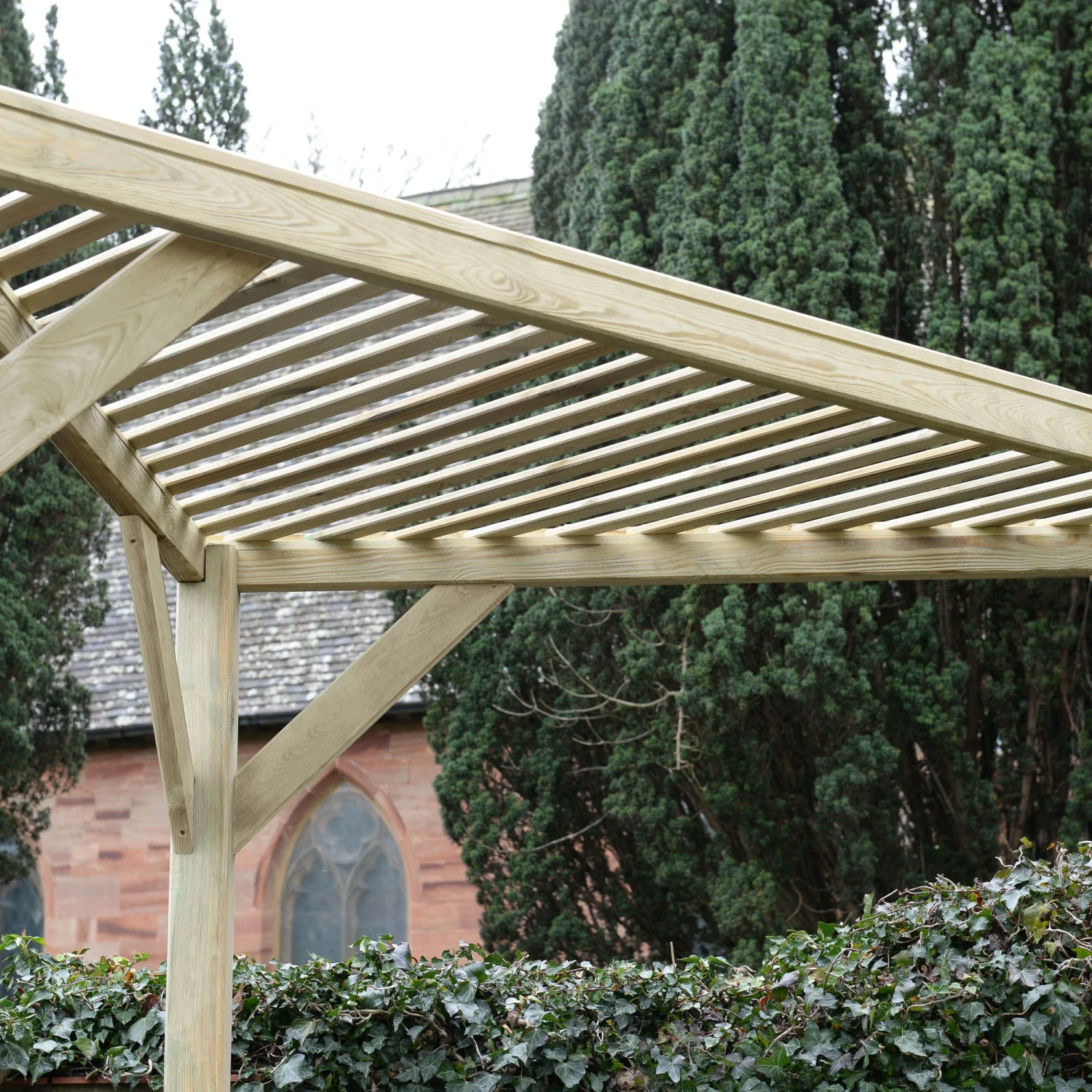 Forest Garden Slatted Corner Pergola, (H)2130mm (W)1470mm 4 Forest Garden Slatted Corner Pergola, (H)2130mm (W)1470mm - Image 2