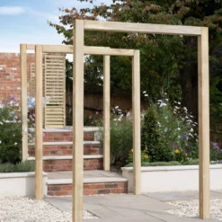 Forest Garden Sleeper European Softwood Arch (H) 240cm X (W) 160cm Set Of 3 -Gardens and Outdoor forest garden sleeper european softwood arch h 240cm x w 160cm set of 35013053190081 02i