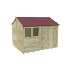 Forest Garden Timberdale 10x8 Ft Reverse Apex Tongue & Groove Wooden 2 Door Shed With Floor (Base Included) -Gardens and Outdoor forest garden timberdale 10x8 ft reverse apex tongue groove wooden 2 door shed with floor base included 5013053189016 01c bq