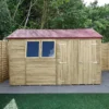 Forest Garden Timberdale 12x8 Ft Reverse Apex Tongue & Groove Solid Wood Shed With Floor (Base Included) -Gardens and Outdoor forest garden timberdale 12x8 ft reverse apex tongue groove solid wood shed with floor base included 5013053189238 01i bq